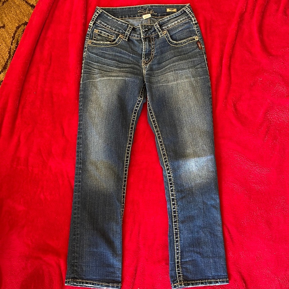 Pair of Silver capris. Size 27